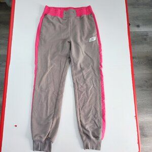 Skechers Sport sweatpants / jogger girls size M grey & pink graphic design